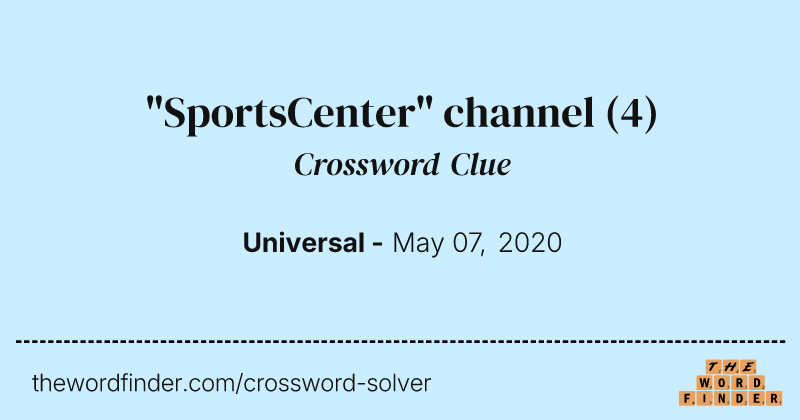 "SportsCenter" channel crossword clue image