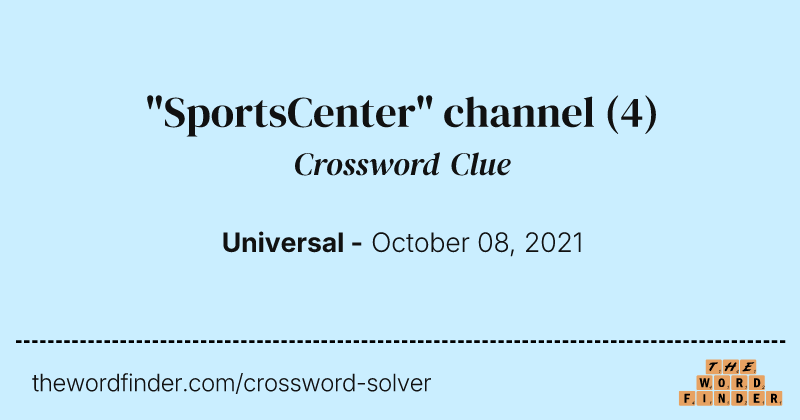 "SportsCenter" channel crossword clue image