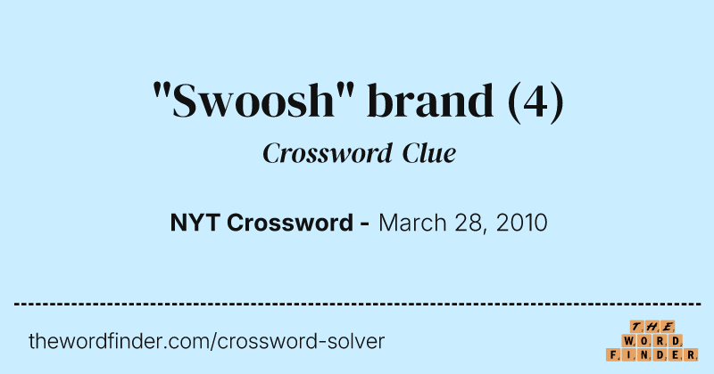 "Swoosh" brand crossword clue image