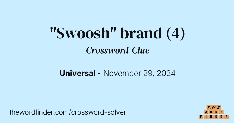"Swoosh" brand crossword clue image