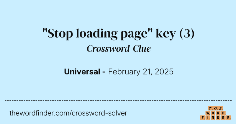 "Stop loading page" key crossword clue image