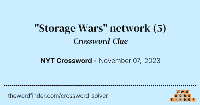 "Storage Wars" network crossword clue image