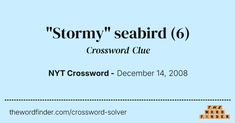 "Stormy" seabird crossword clue image