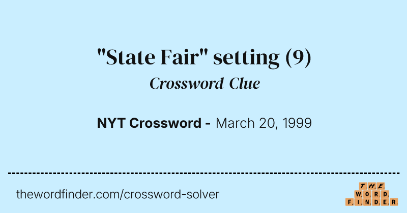 "State Fair" setting crossword clue image
