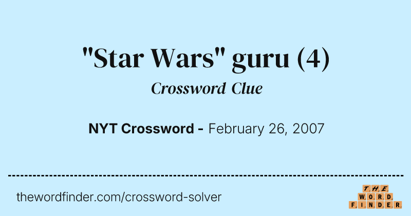 "Star Wars" guru crossword clue image