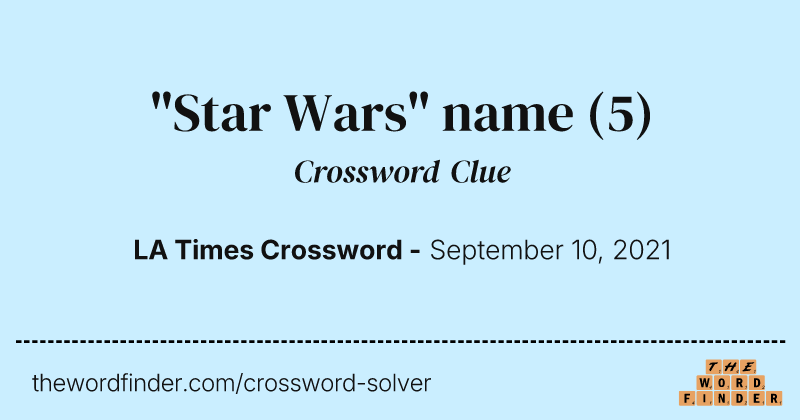 "Star Wars" name crossword clue image