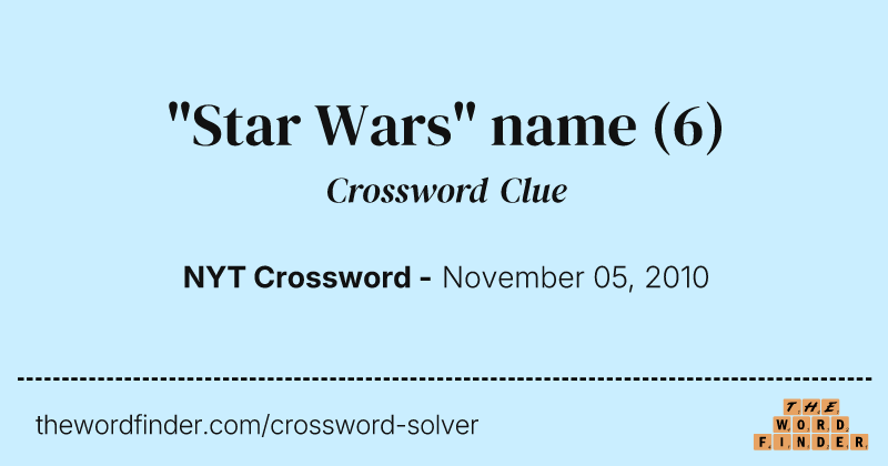"Star Wars" name crossword clue image