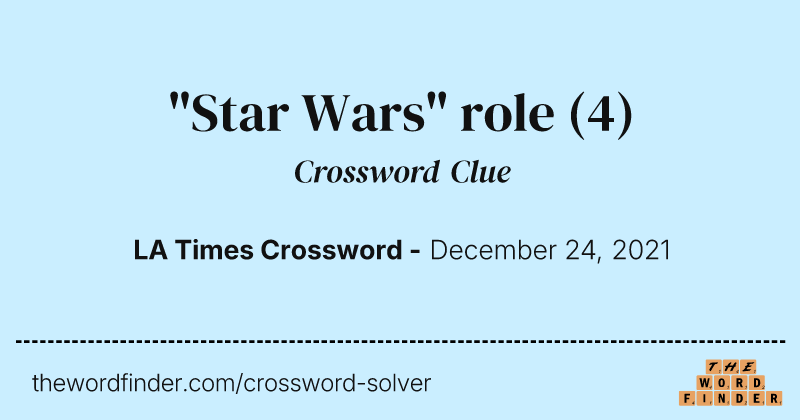 "Star Wars" role crossword clue image