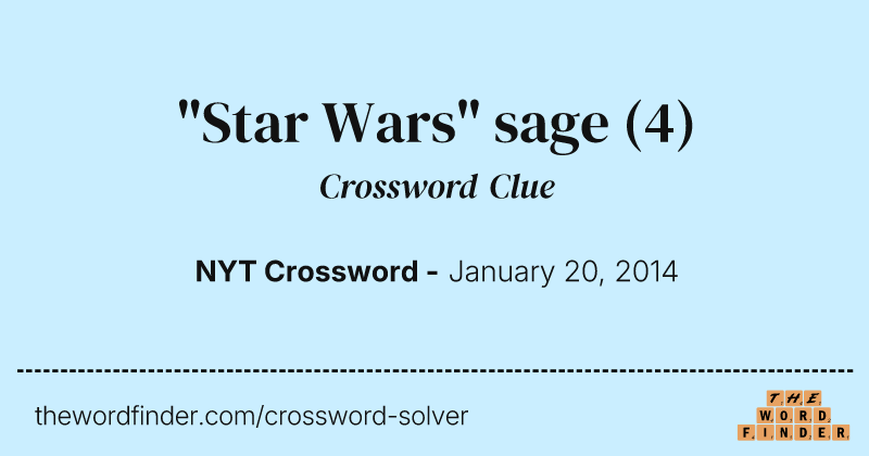 "Star Wars" sage crossword clue image