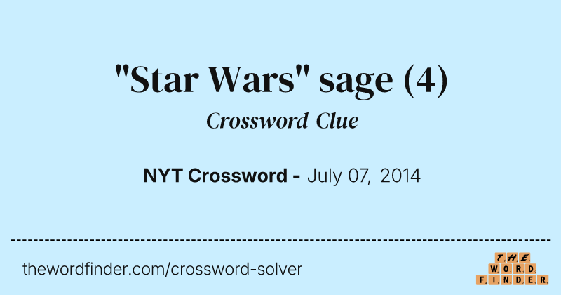 "Star Wars" sage crossword clue image