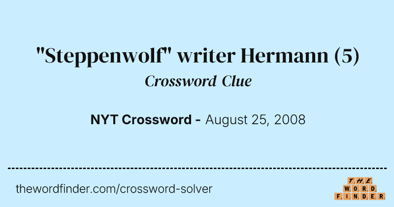 "Steppenwolf" writer Hermann crossword clue image