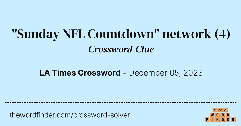 "Sunday NFL Countdown" network crossword clue image