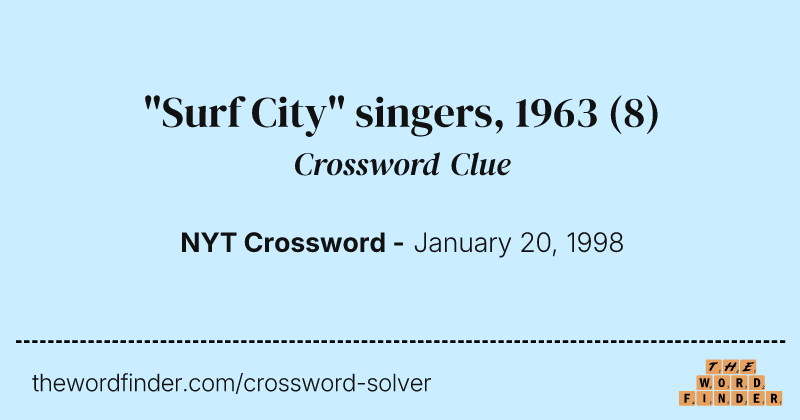 "Surf City" singers, 1963 crossword clue image