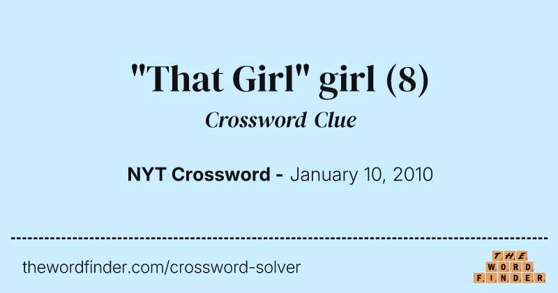 "That Girl" girl crossword clue image