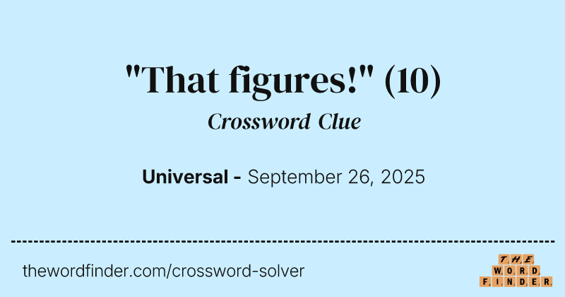"That figures!" crossword clue image
