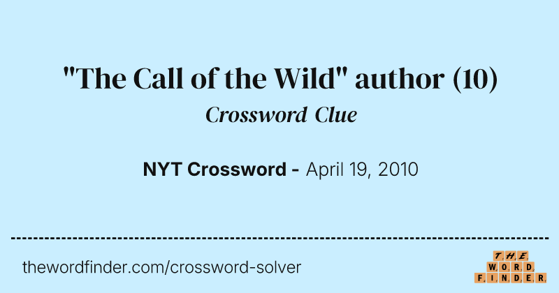 "The Call of the Wild" author crossword clue image