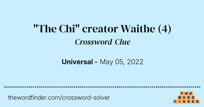 "The Chi" creator Waithe crossword clue image