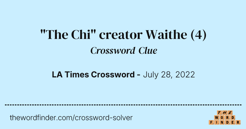 "The Chi" creator Waithe crossword clue image