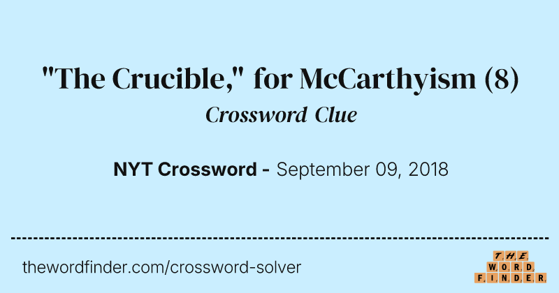 "The Crucible," for McCarthyism crossword clue image