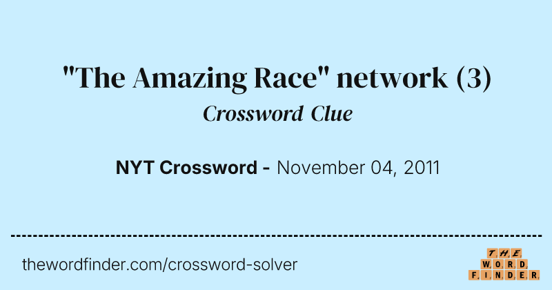 "The Amazing Race" network crossword clue image