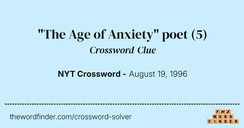 "The Age of Anxiety" poet crossword clue image