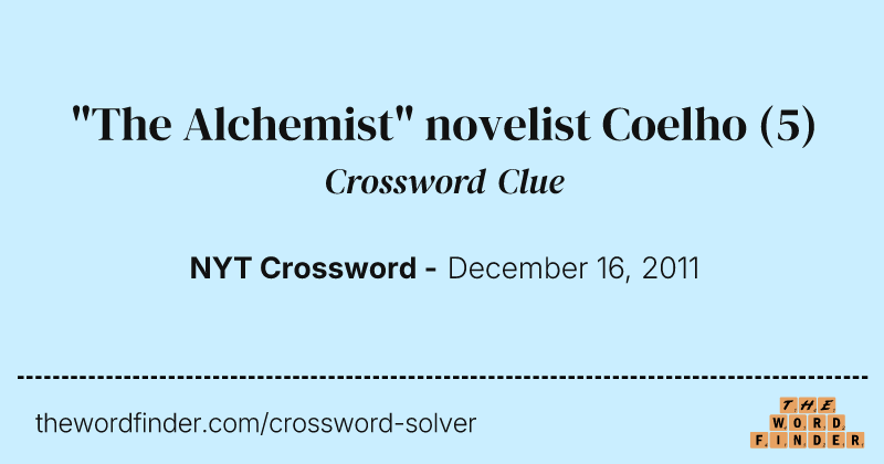 "The Alchemist" novelist Coelho crossword clue image