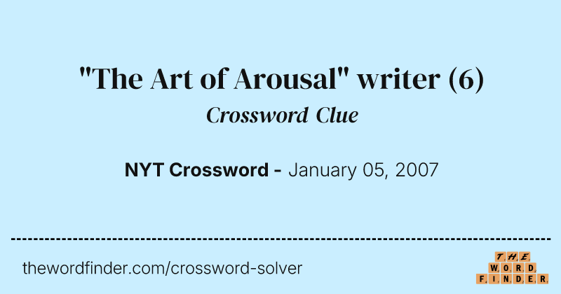 "The Art of Arousal" writer crossword clue image