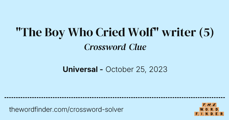 "The Boy Who Cried Wolf" writer crossword clue image