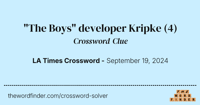 "The Boys" developer Kripke crossword clue image
