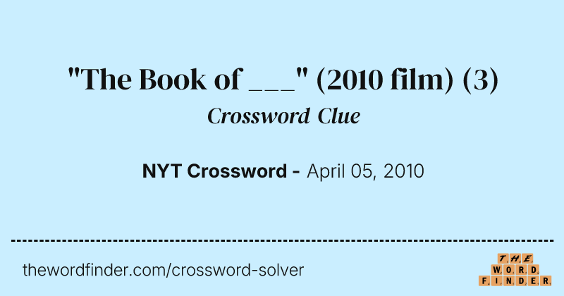 "The Book of ___" (2010 film) crossword clue image