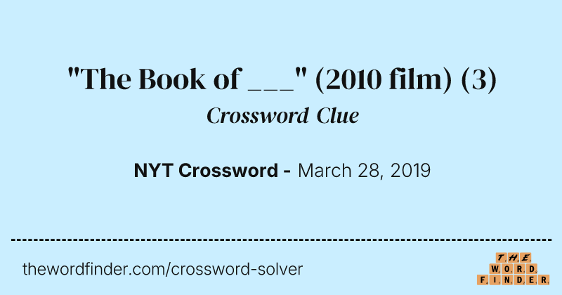 "The Book of ___" (2010 film) crossword clue image