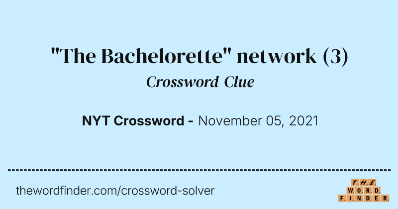 "The Bachelorette" network crossword clue image
