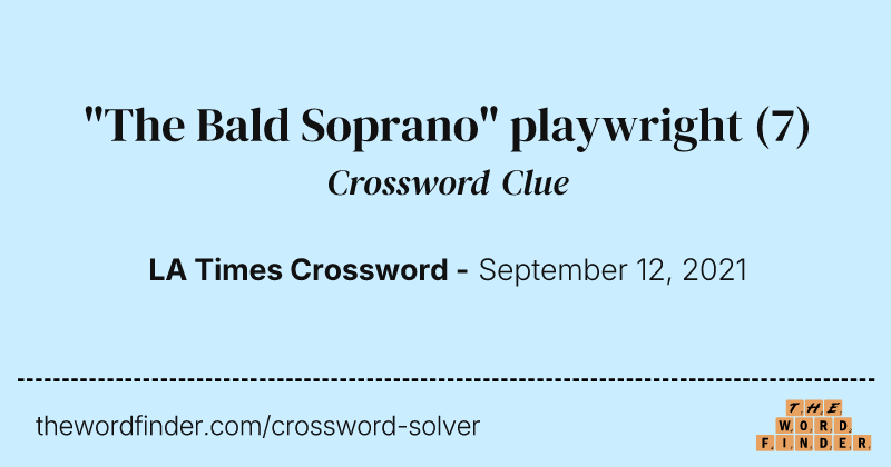 "The Bald Soprano" playwright crossword clue image