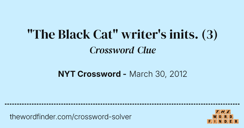 "The Black Cat" writer's inits. crossword clue image