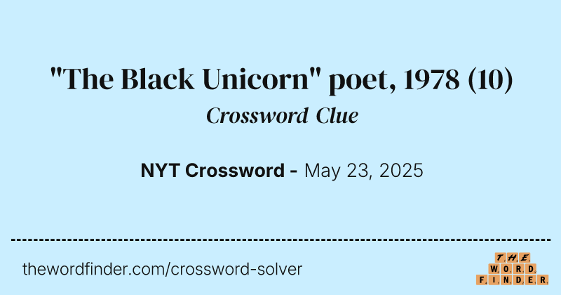 "The Black Unicorn" poet, 1978 crossword clue image