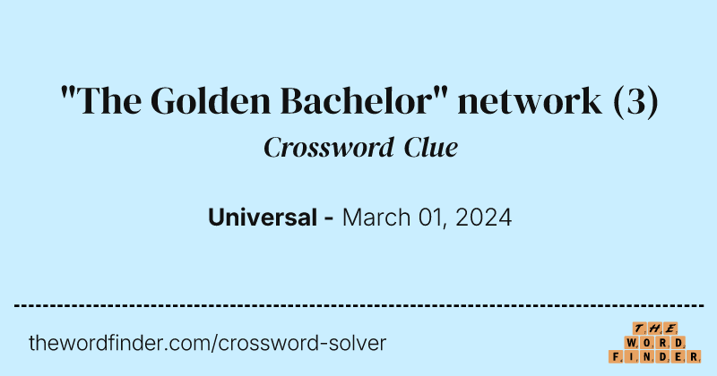 "The Golden Bachelor" network crossword clue image