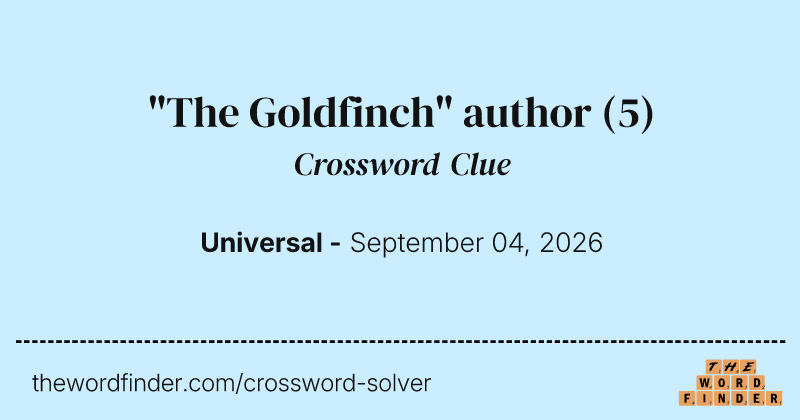 "The Goldfinch" author crossword clue image