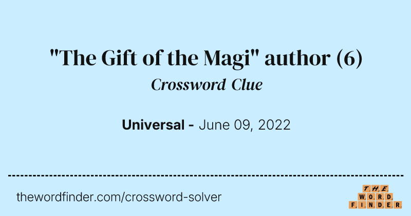 "The Gift of the Magi" author crossword clue image