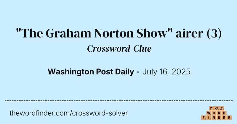 "The Graham Norton Show" airer crossword clue image