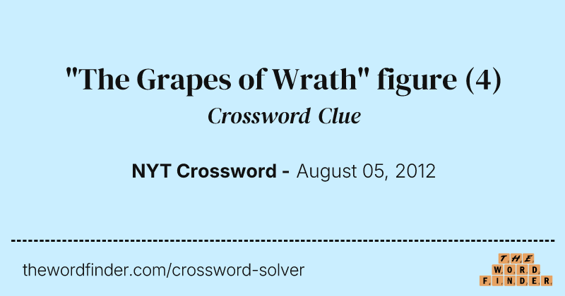 "The Grapes of Wrath" figure crossword clue image
