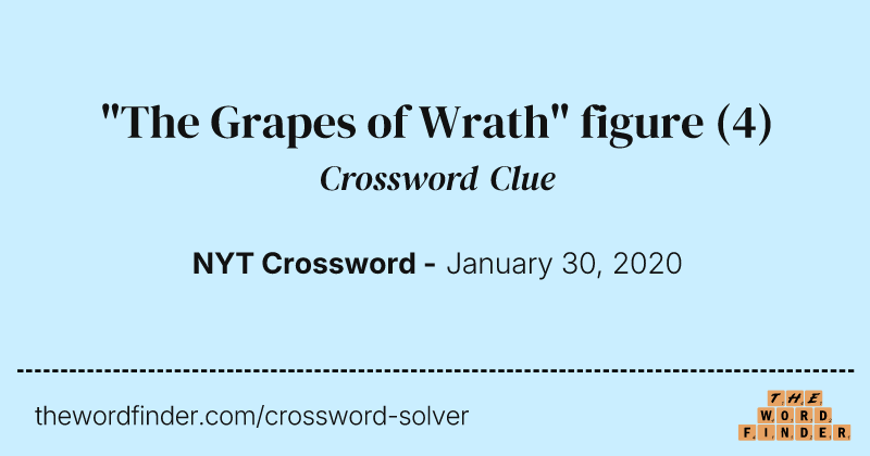 "The Grapes of Wrath" figure crossword clue image