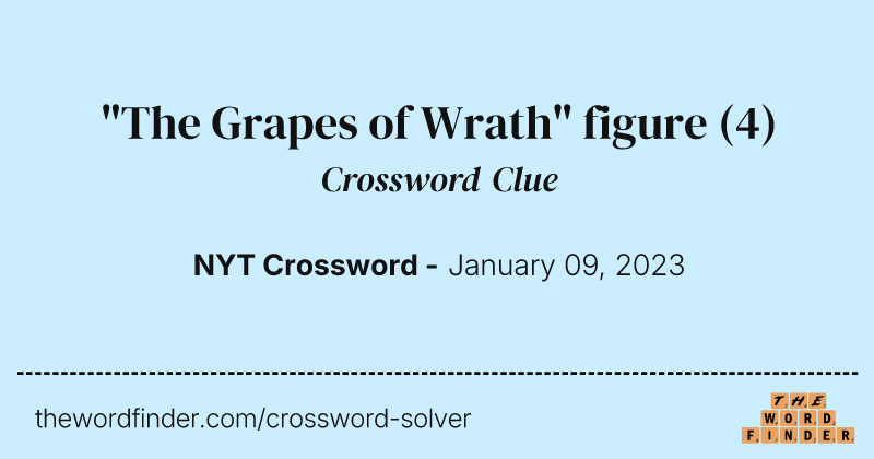 "The Grapes of Wrath" figure crossword clue image