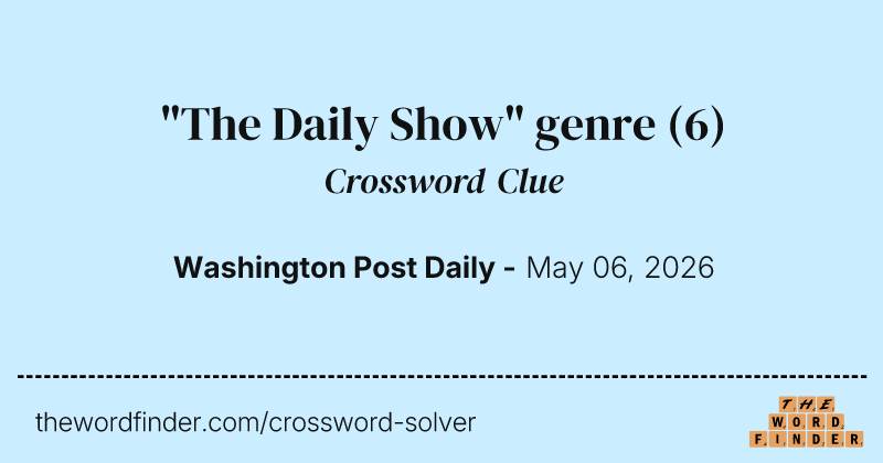 "The Daily Show" genre crossword clue image