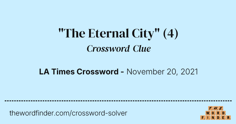"The Eternal City" crossword clue image