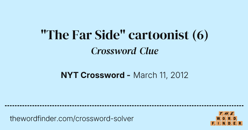 "The Far Side" cartoonist crossword clue image