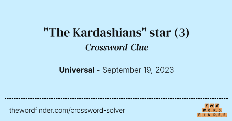 "The Kardashians" star crossword clue image