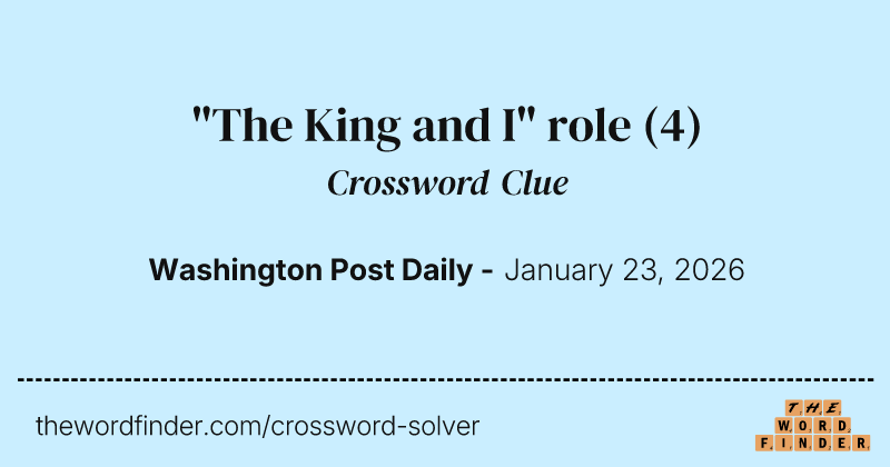 "The King and I" role crossword clue image