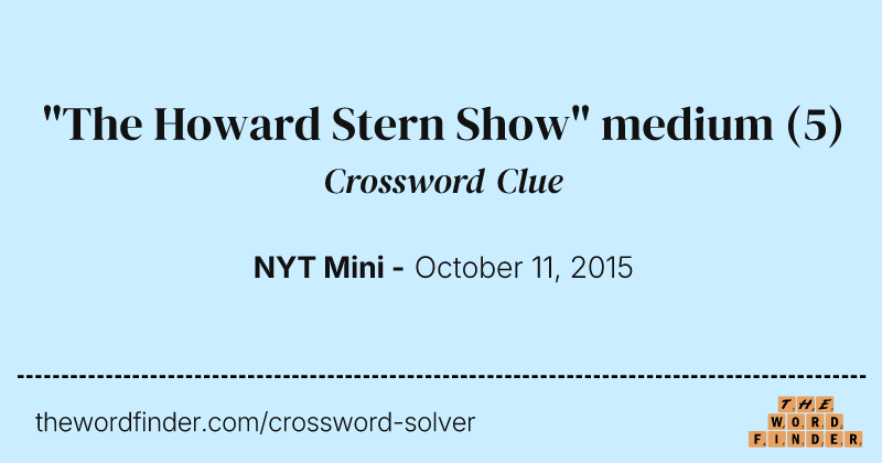 "The Howard Stern Show" medium crossword clue image