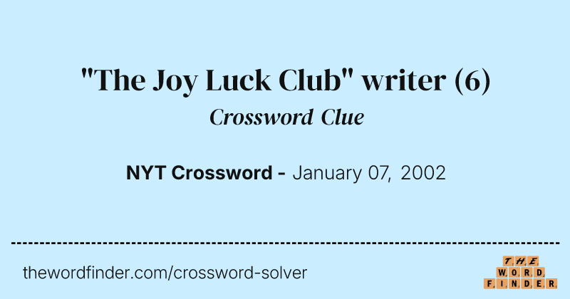 "The Joy Luck Club" writer crossword clue image