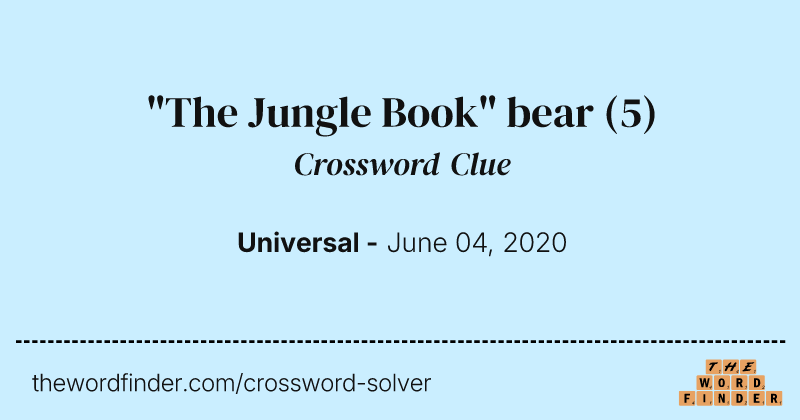 "The Jungle Book" bear crossword clue image